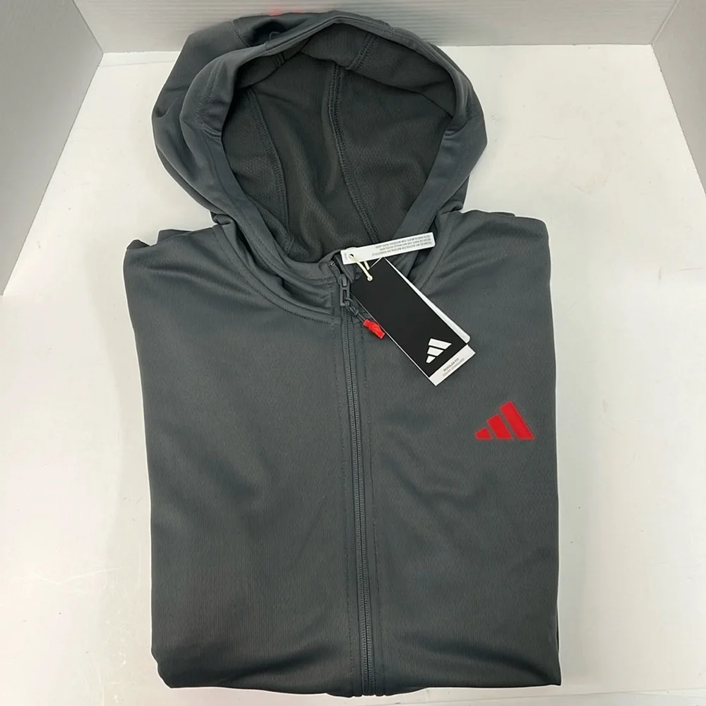 NEW Men’s Adidas Full Zip Hooded Track Top Size Large